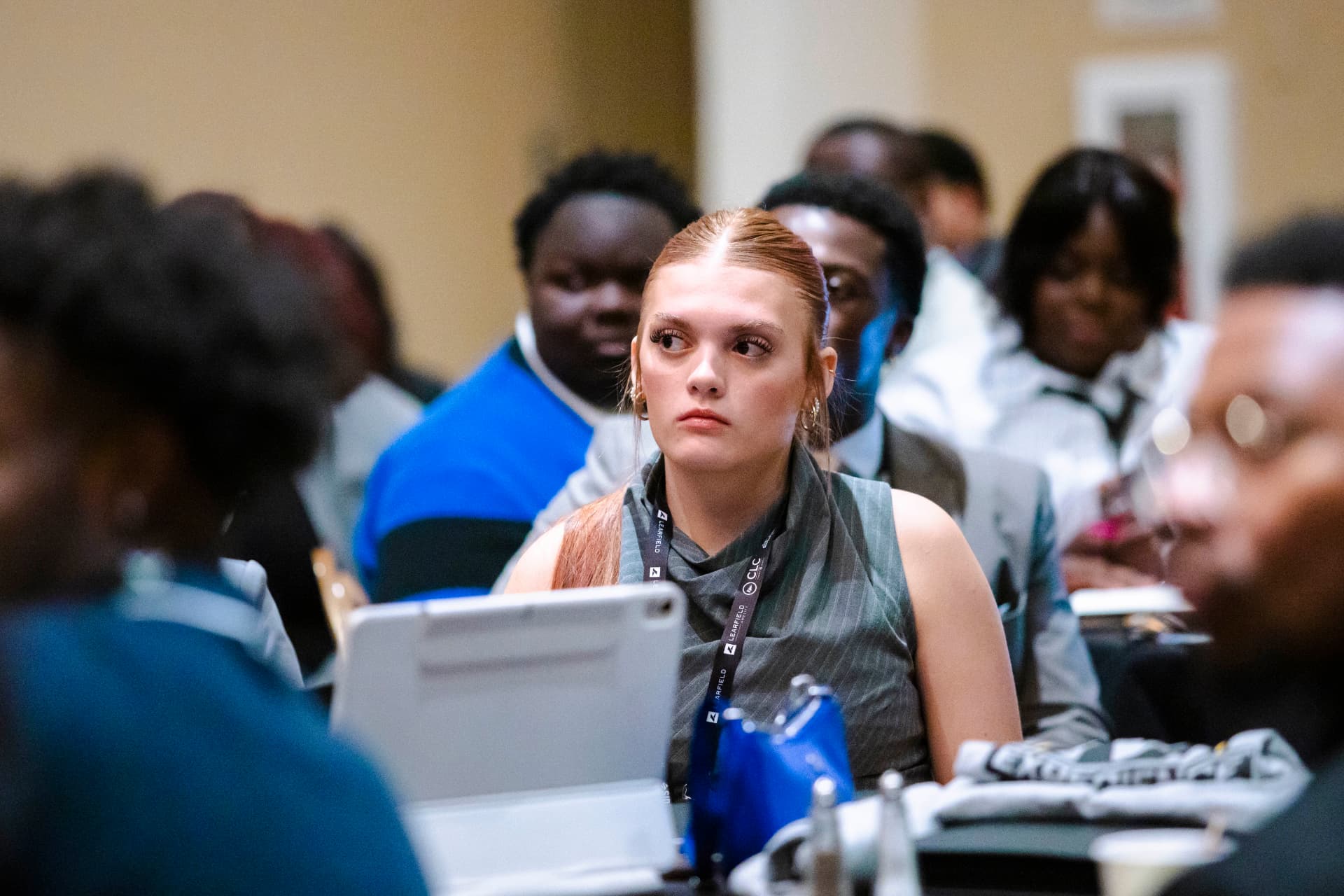 Attendee listening during a session