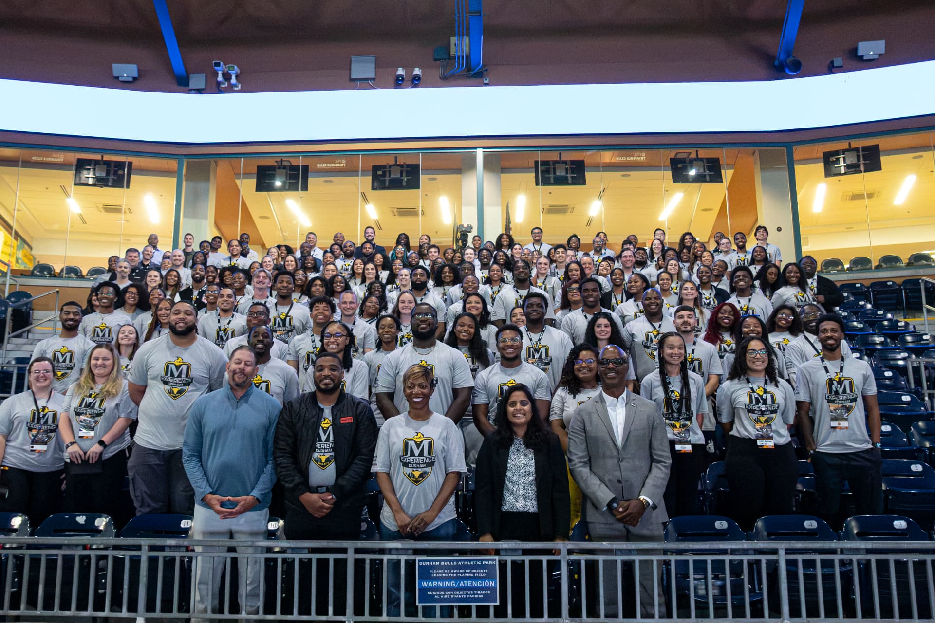 McLendon Experience 2026 group photo at Durham Bulls Athletic Park