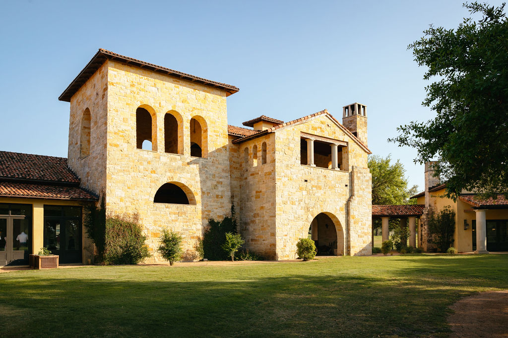 Exterior of the stone villa venue for the McLendon Secret Summit